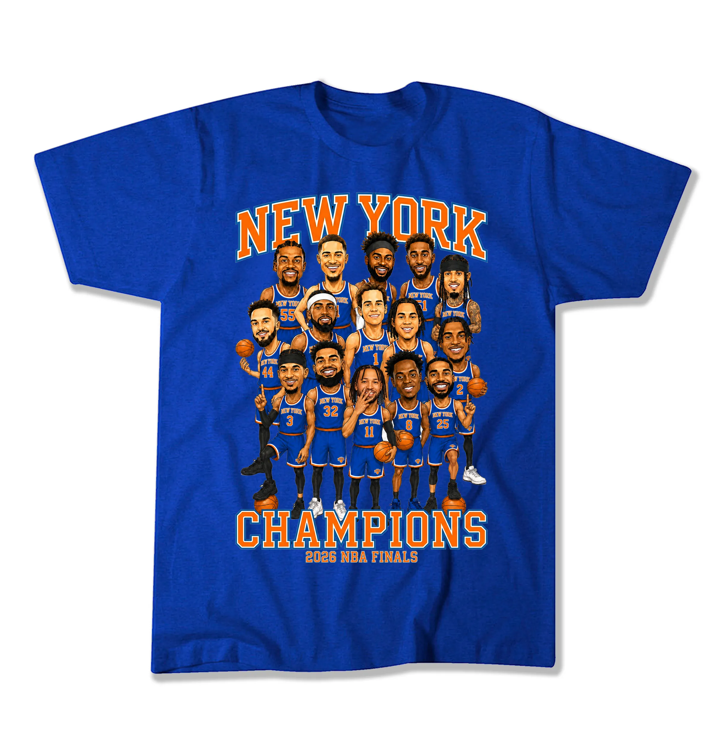 New York Knicks 2026 NBA Finals Champions Caricature T-Shirt